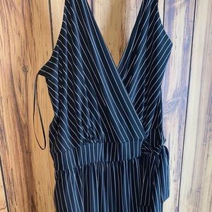 Black and white pinstripe romper